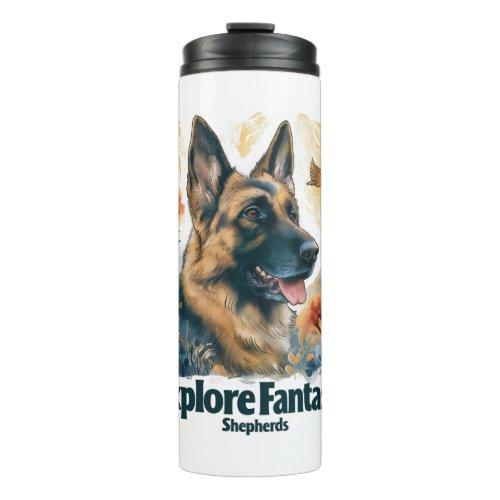 German Shepherds in Fantasy Forest Thermal Tumbler