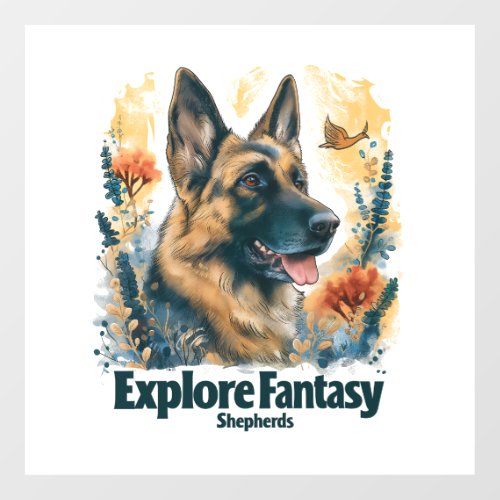 German Shepherds in Fantasy Forest Wall Decal