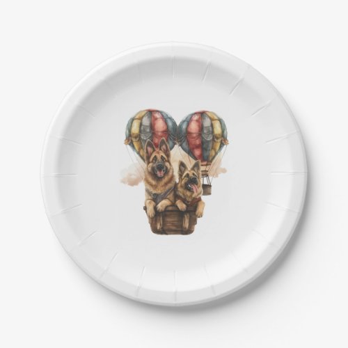 German Shepherds in Hot Air Balloons Paper Plates