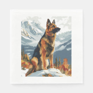 German Shepherds in Icy Splendor Napkins