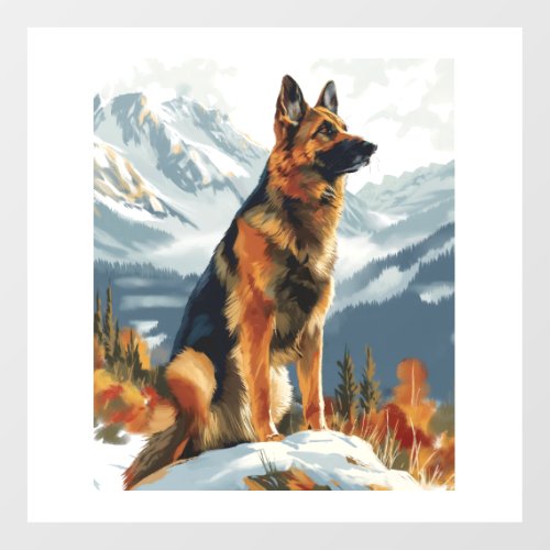 German Shepherds in Icy Splendor Wall Decal