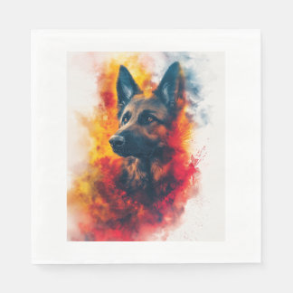 German Shepherds in Intense Radiance Napkins