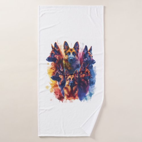 German Shepherds in Magical Academy Picture Bath Towel