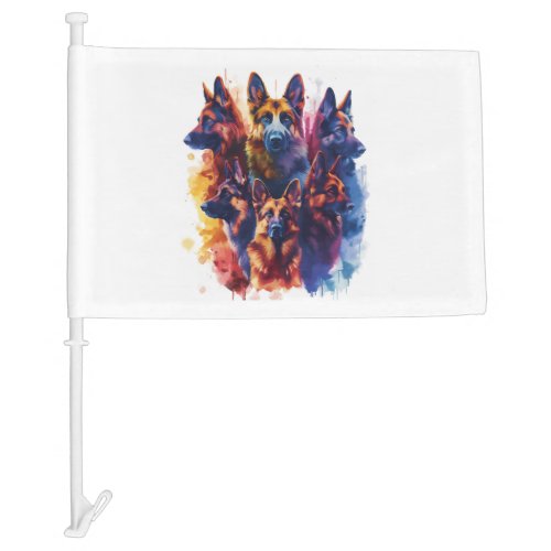 German Shepherds in Magical Academy Picture Car Flag