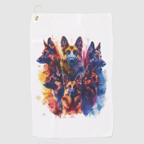 German Shepherds in Magical Academy Picture Golf Towel