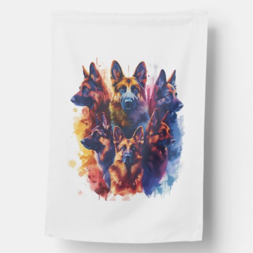 German Shepherds in Magical Academy Picture House Flag