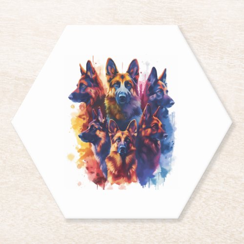 German Shepherds in Magical Academy Picture Paper Coaster
