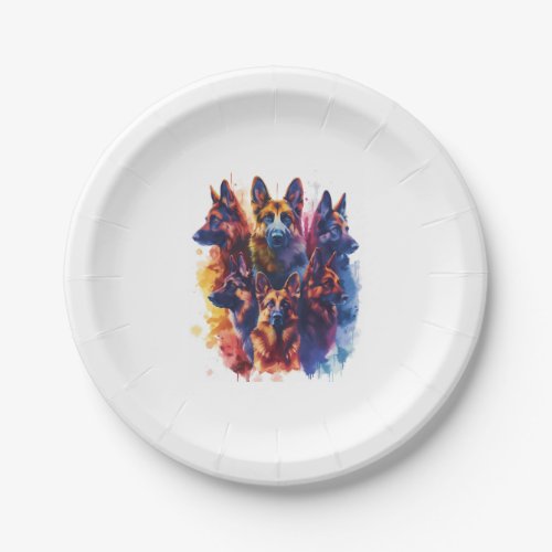 German Shepherds in Magical Academy Picture Paper Plates