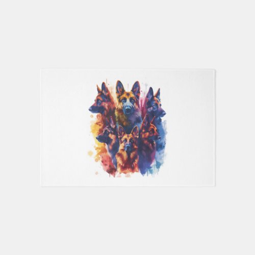 German Shepherds in Magical Academy Picture Rug