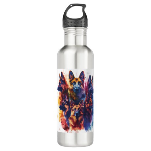 German Shepherds in Magical Academy Picture Stainless Steel Water Bottle