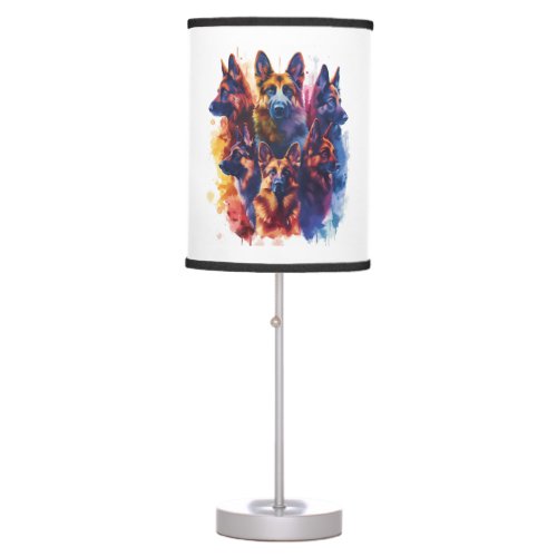 German Shepherds in Magical Academy Picture Table Lamp