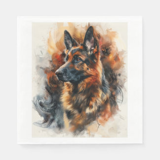German Shepherds in Magnetic Fields Napkins