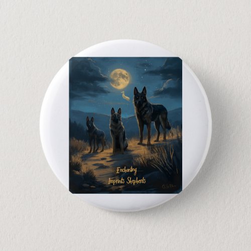 German Shepherds in Midnight Serenity Button
