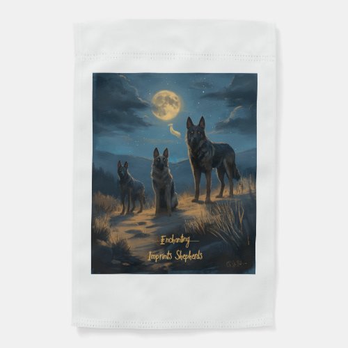 German Shepherds in Midnight Serenity Garden Flag