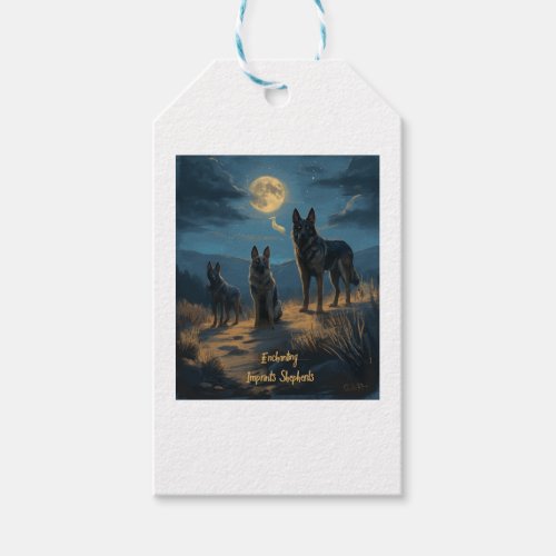 German Shepherds in Midnight Serenity Gift Tags