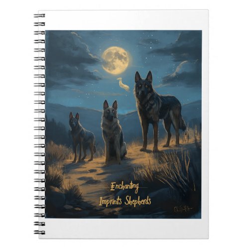German Shepherds in Midnight Serenity Notebook