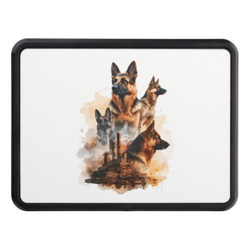 German Shepherds in Monumental Majesty Position Hitch Cover