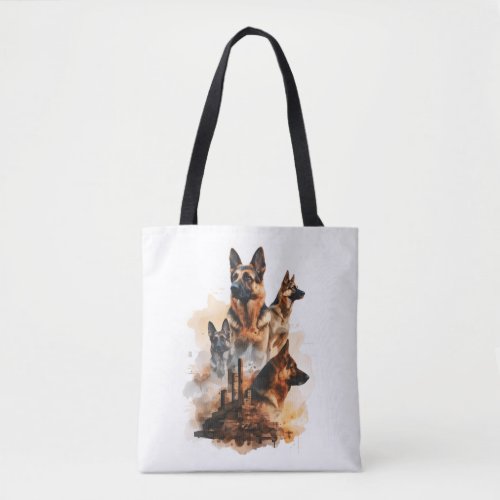 German Shepherds in Monumental Majesty Position Tote Bag