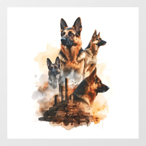German Shepherds in Monumental Majesty Position Wall Decal