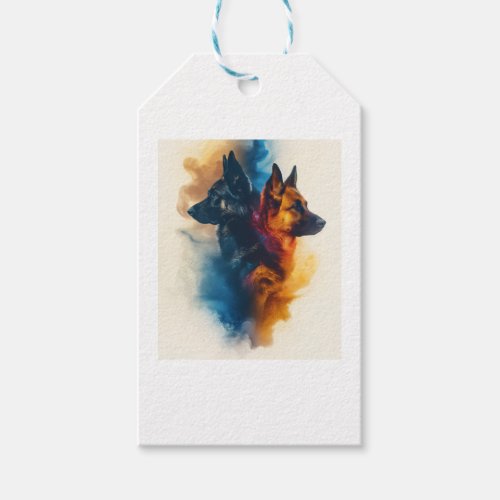 German Shepherds in Nebula Nexus Gift Tags