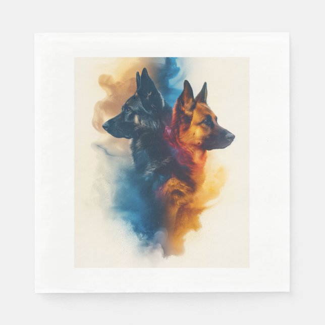 German Shepherds in Nebula Nexus Napkins (Front)
