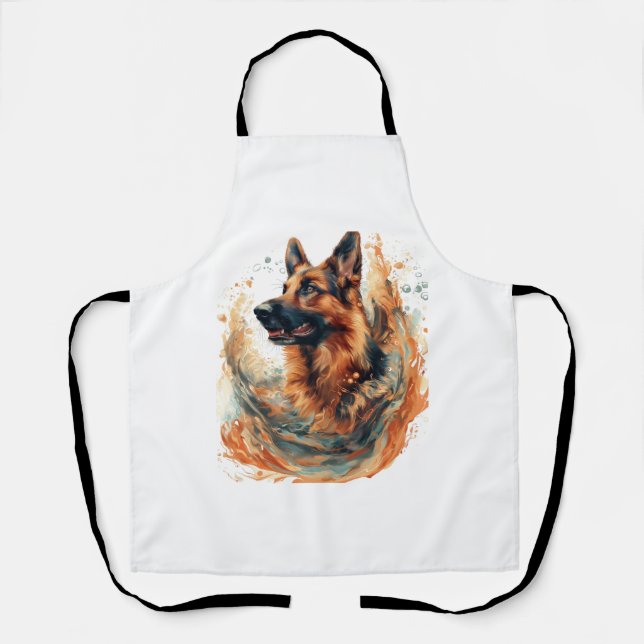 German Shepherds in Oceanic Elegance Apron (Front)