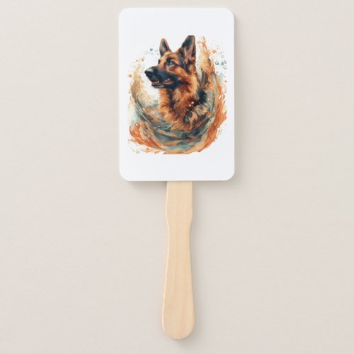 German Shepherds in Oceanic Elegance Hand Fan