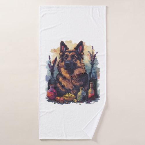 German Shepherds in Potion Play Portray Bath Towel