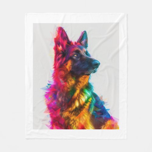 German Shepherds in Prism Perfection Fleece Blanket