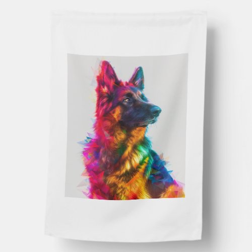 German Shepherds in Prism Perfection House Flag