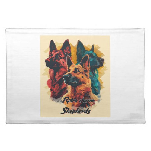 German Shepherds in Retro Glory Cloth Placemat