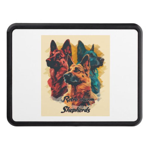 German Shepherds in Retro Glory Hitch Cover