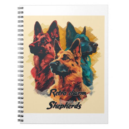 German Shepherds in Retro Glory Notebook