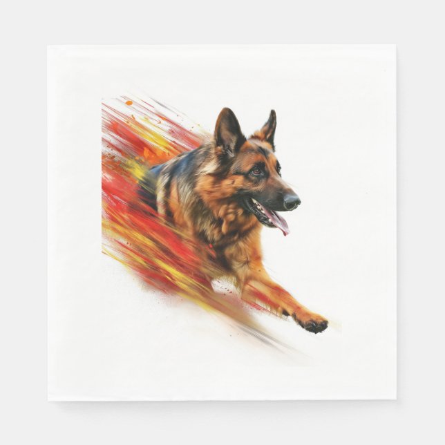 German Shepherds in Supersonic Speed Napkins (Front)