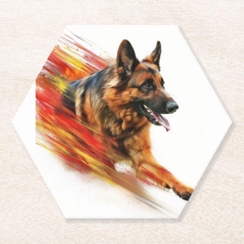 German Shepherds in Supersonic Speed Paper Coaster