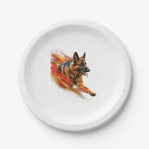 German Shepherds in Supersonic Speed Paper Plates