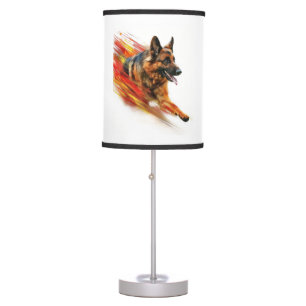 German Shepherds in Supersonic Speed Table Lamp