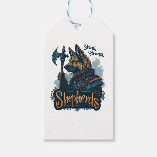 German Shepherds in Viking Valor Gift Tags