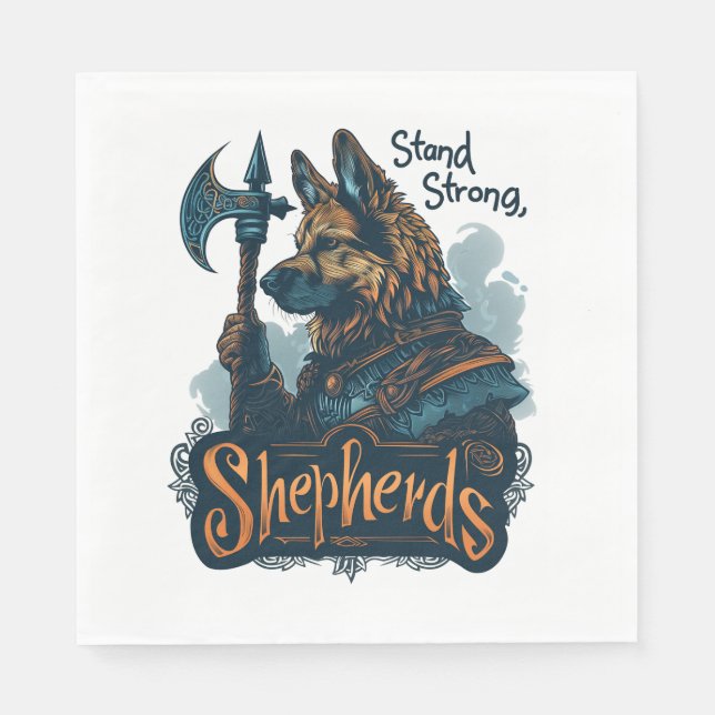 German Shepherds in Viking Valor Napkins (Front)