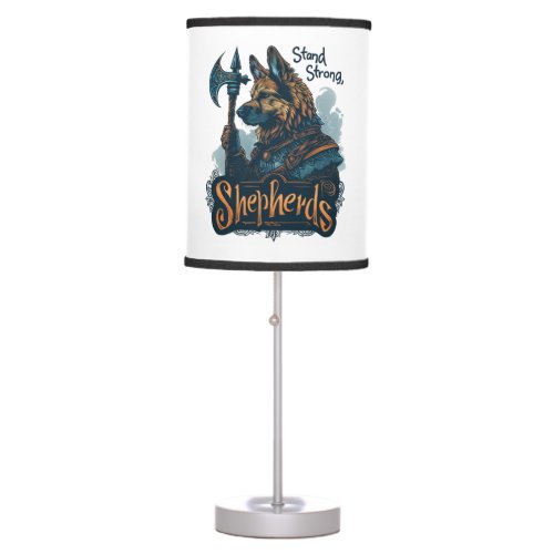German Shepherds in Viking Valor Table Lamp