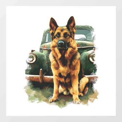 German Shepherds in Vintage Charm Wall Decal