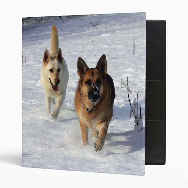 German Shepherds Running in the Snow Binder (Front/Inside)