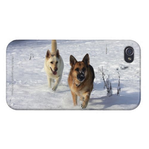 German Shepherds Running in the Snow iPhone 44S Case