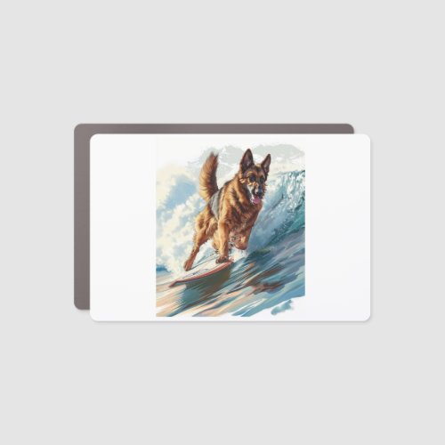 German Shepherds Surfing the Waves Car Magnet