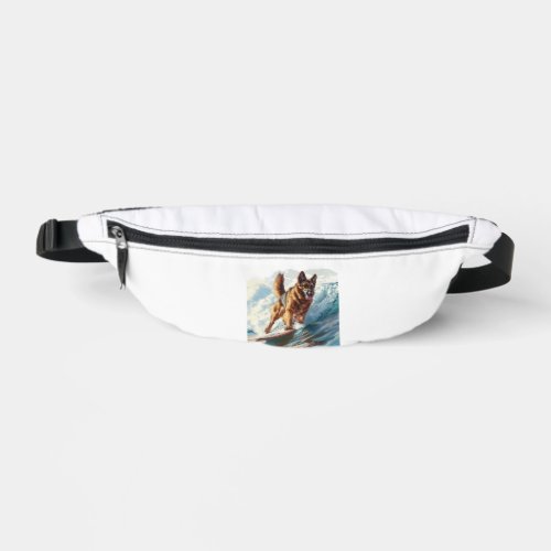 German Shepherds Surfing the Waves Fanny Pack