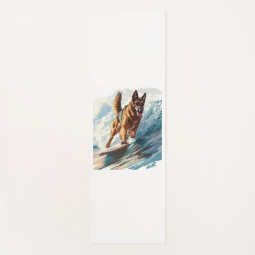 German Shepherds Surfing the Waves Yoga Mat