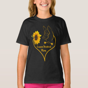 German Sherpherd Mom With Sunflower K9 Lovers T-Shirt