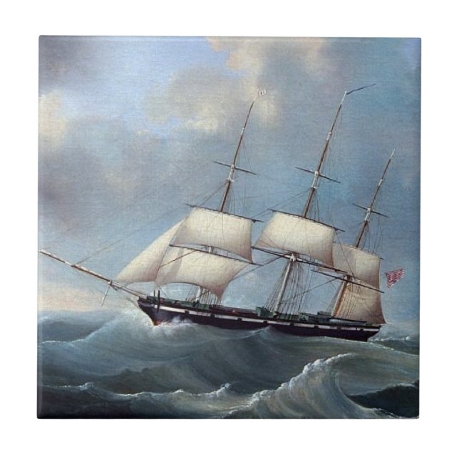 German ship Anne Emilie 1848 Ceramic Tile (Front)