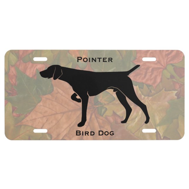 German Short Hair Dog Silhouette Customizable License Plate (Front)