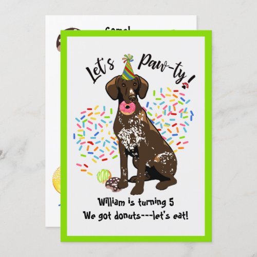 German Short Haired Pointer Birthday Party Invite